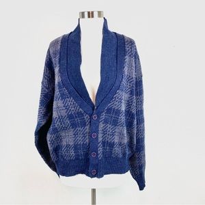 Gary Reed Vintage Button Down Plaid Knit Sweater